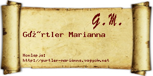 Gürtler Marianna névjegykártya